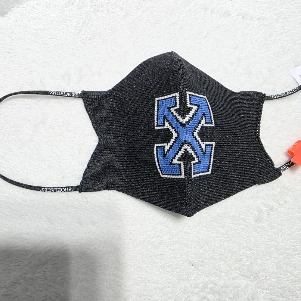 NWT Off-White Arrows motif face mask Black Blue L/XL